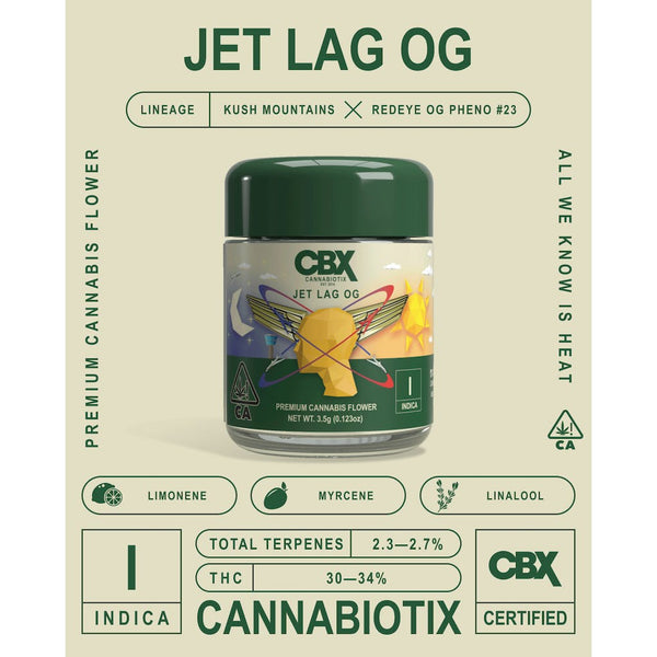 Jet Lag OG 3.5g Flower Jar by Cannabiotix
