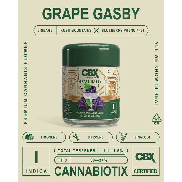 Grape Gasby 3.5g Flower Jar by Cannabiotix