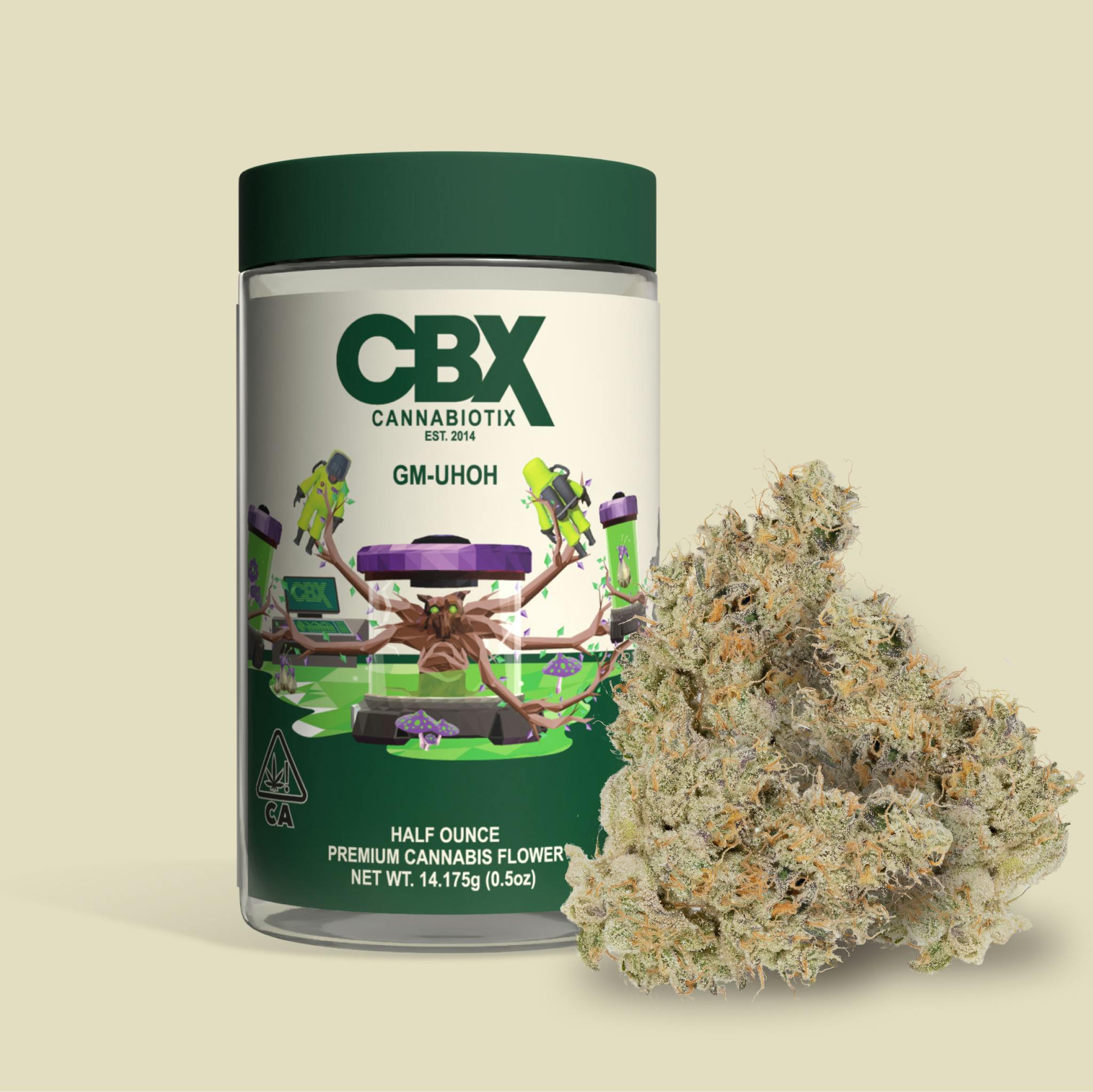 GMUh-OH 14g Half Oz Flower Jar - CBX (Cannabiotix) – BUDZILLA|SD