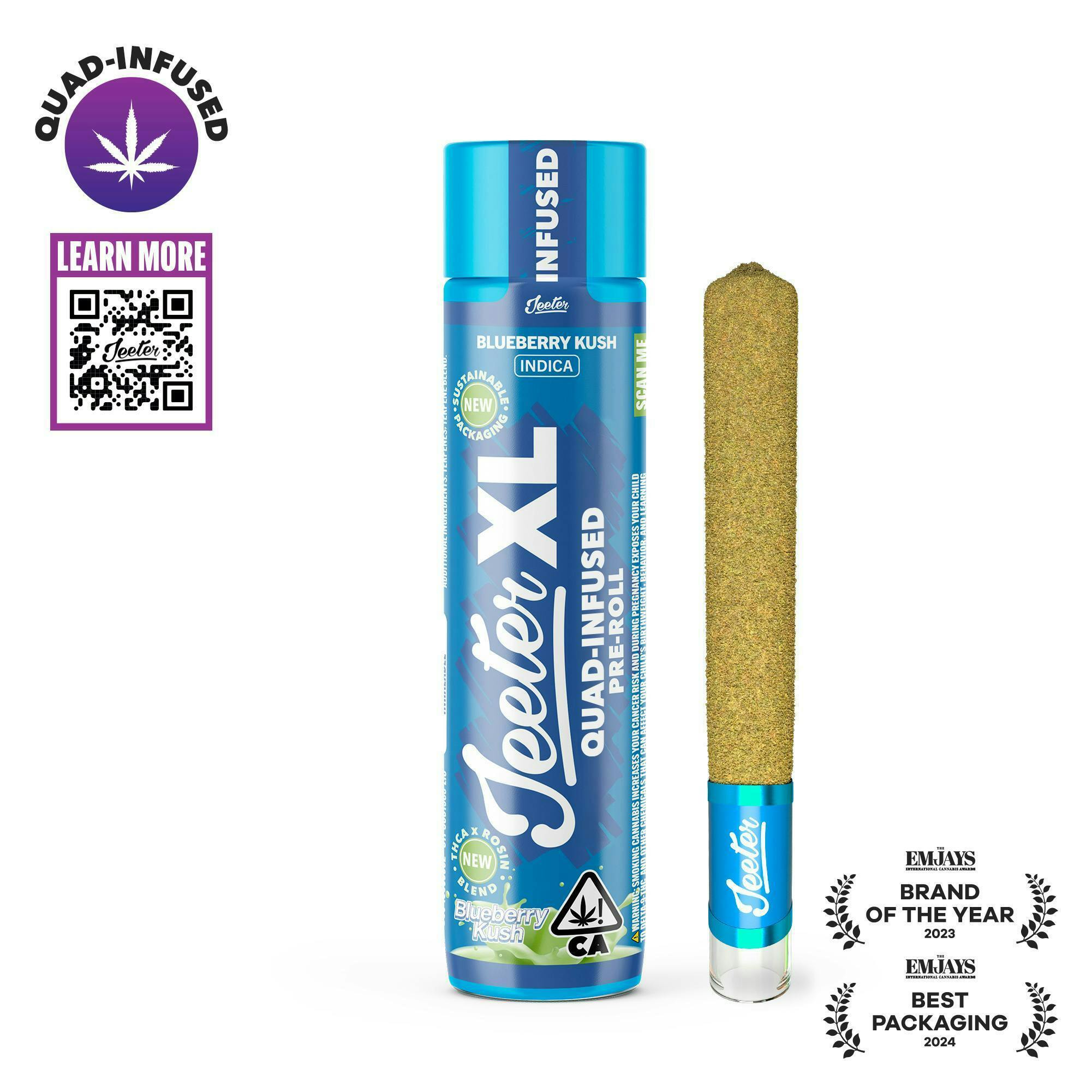 Blueberry Kush Jeeter XL Quad-Infused Joint 2g – BUDZILLA|SD